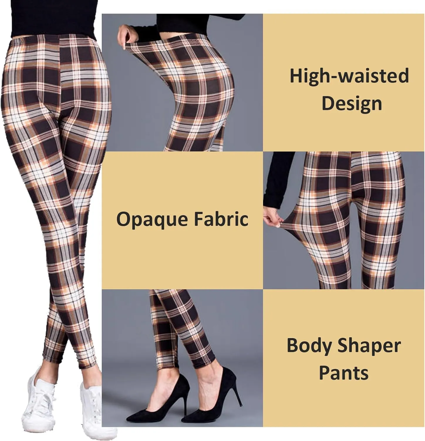 Women Stretch Leggings Camouflage Leggings Yoga High Waist Striped Trousers Leopard Patterned Compression Pants
