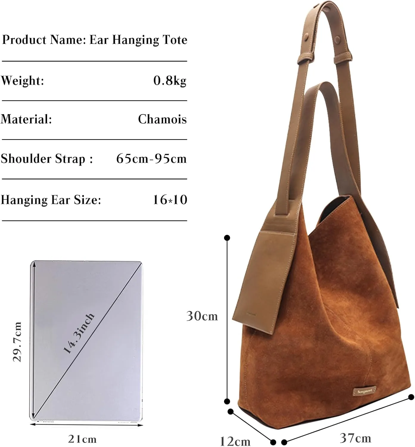 Women Suede Handbag Winter Fall Shoulder Bag Large Capacity Tote Bag Vintage Crossbody Bag Soft Top Handle Bag