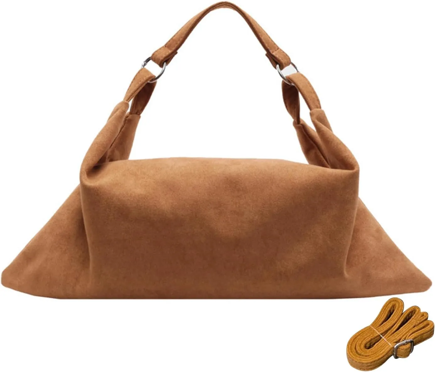 Women Suede Handbag Winter Fall Shoulder Crossbody Bag Vintage Elegant Tote Satchel Soft Top Handle Messenger Bag