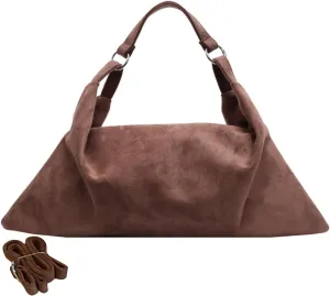 Women Suede Handbag Winter Fall Shoulder Crossbody Bag Vintage Elegant Tote Satchel Soft Top Handle Messenger Bag