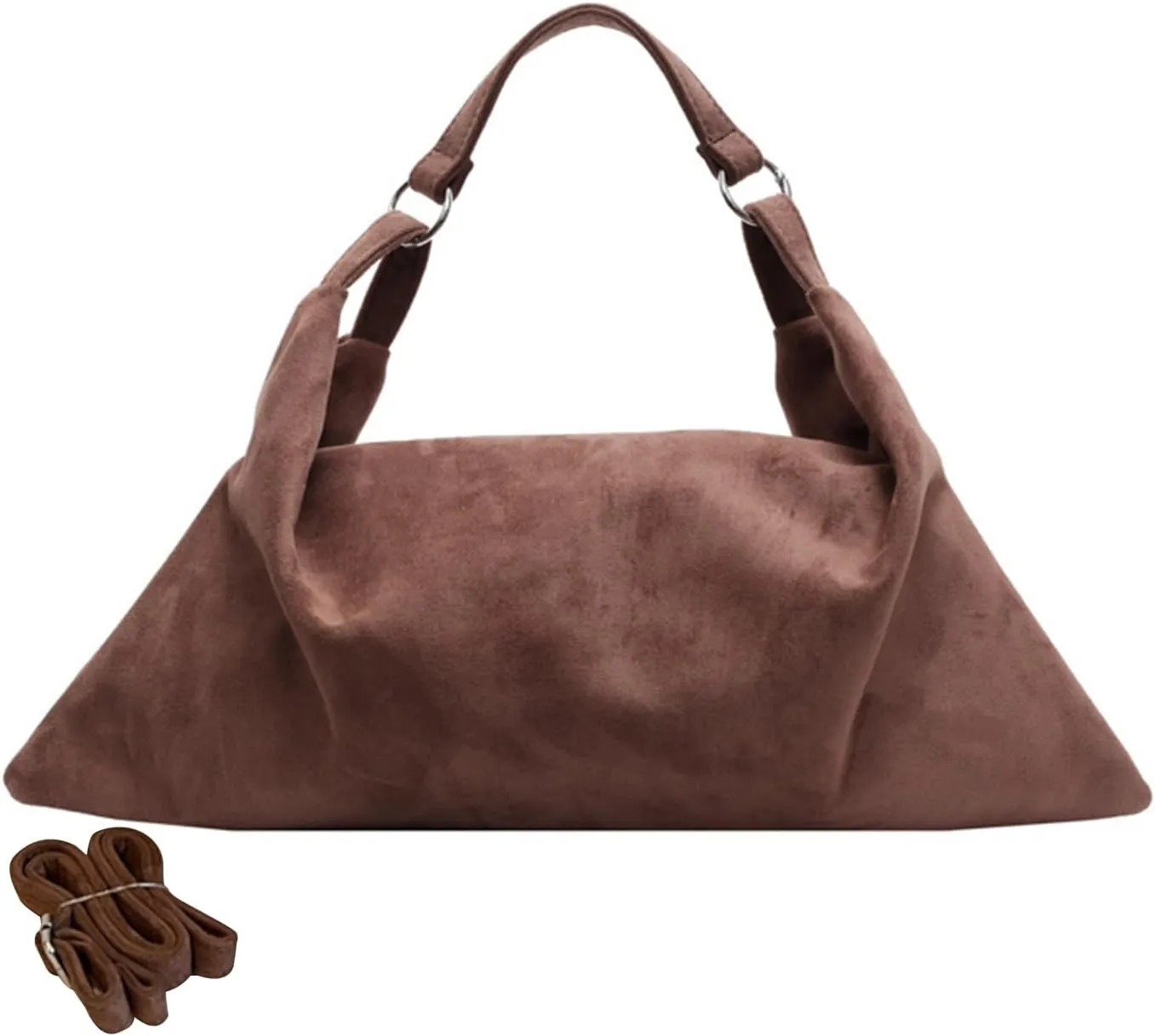 Women Suede Handbag Winter Fall Shoulder Crossbody Bag Vintage Elegant Tote Satchel Soft Top Handle Messenger Bag