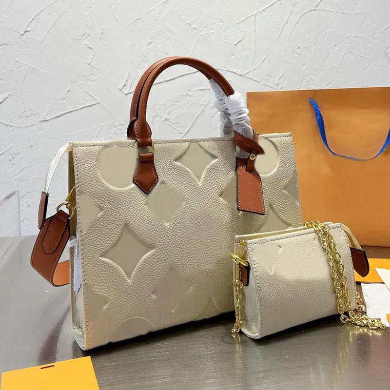 Women Tote Bag Crossbody Bags Plain Handbag Purse Embossing Letter With Chain Wallet Classical Printing Detachable Strap Large Capacity Pocket Zipper Hardware