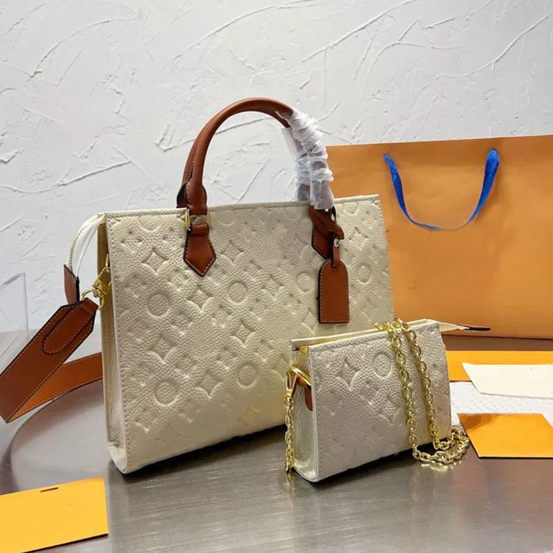 Women Tote Bag Crossbody Bags Plain Handbag Purse Embossing Letter With Chain Wallet Classical Printing Detachable Strap Large Capacity Pocket Zipper Hardware