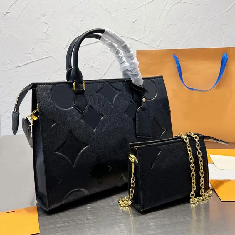 Women Tote Bag Crossbody Bags Plain Handbag Purse Embossing Letter With Chain Wallet Classical Printing Detachable Strap Large Capacity Pocket Zipper Hardware