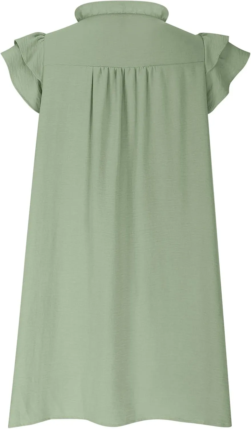 Womens 2024 Summer T-Shirts Dresses Casual V-Neck Ruffle Cap Short Sleeve Mini Dress Loose Pleated Beach Sundress