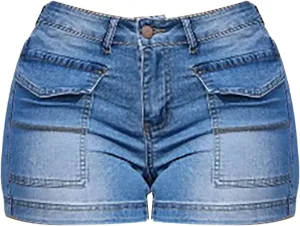 Womens 2024 Y2K Mini Denim Shorts Ripped Stretchy Jeans Shorts Casual Shorts Trendy High-Waisted Cotton Denim Shorts