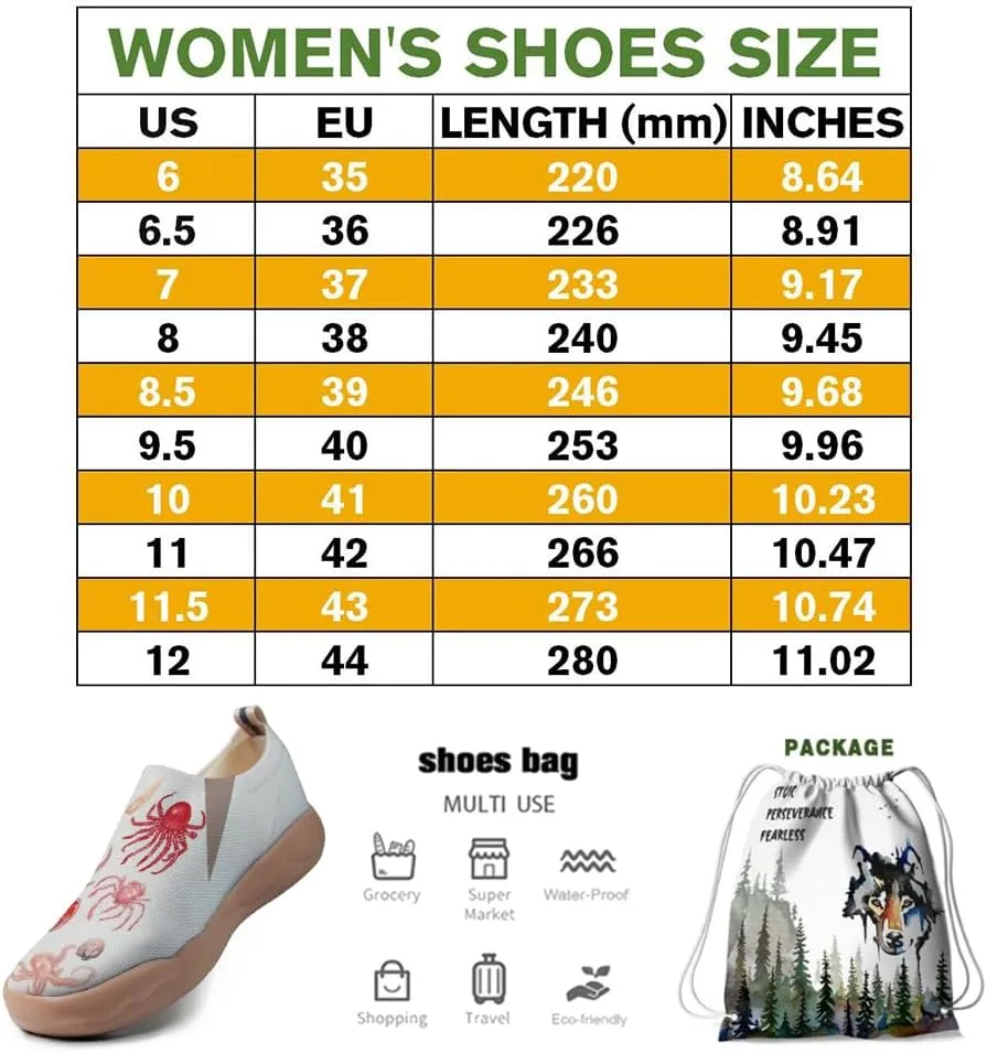 Women's Art Slip on Travel Shoes Breathable Knitted Machine Washable Sneakers Comfortable Summer Casual Loafers