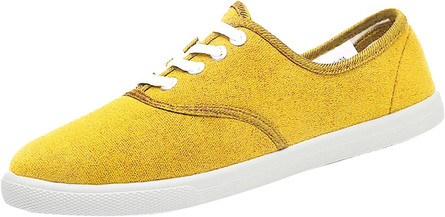 Womens Canvas Sneakers Lw Top Lace-up Canvas Shoes Lightweight Casual Gym Sole Tennis Shoes Comfortable Non Slip Walking Sneakers