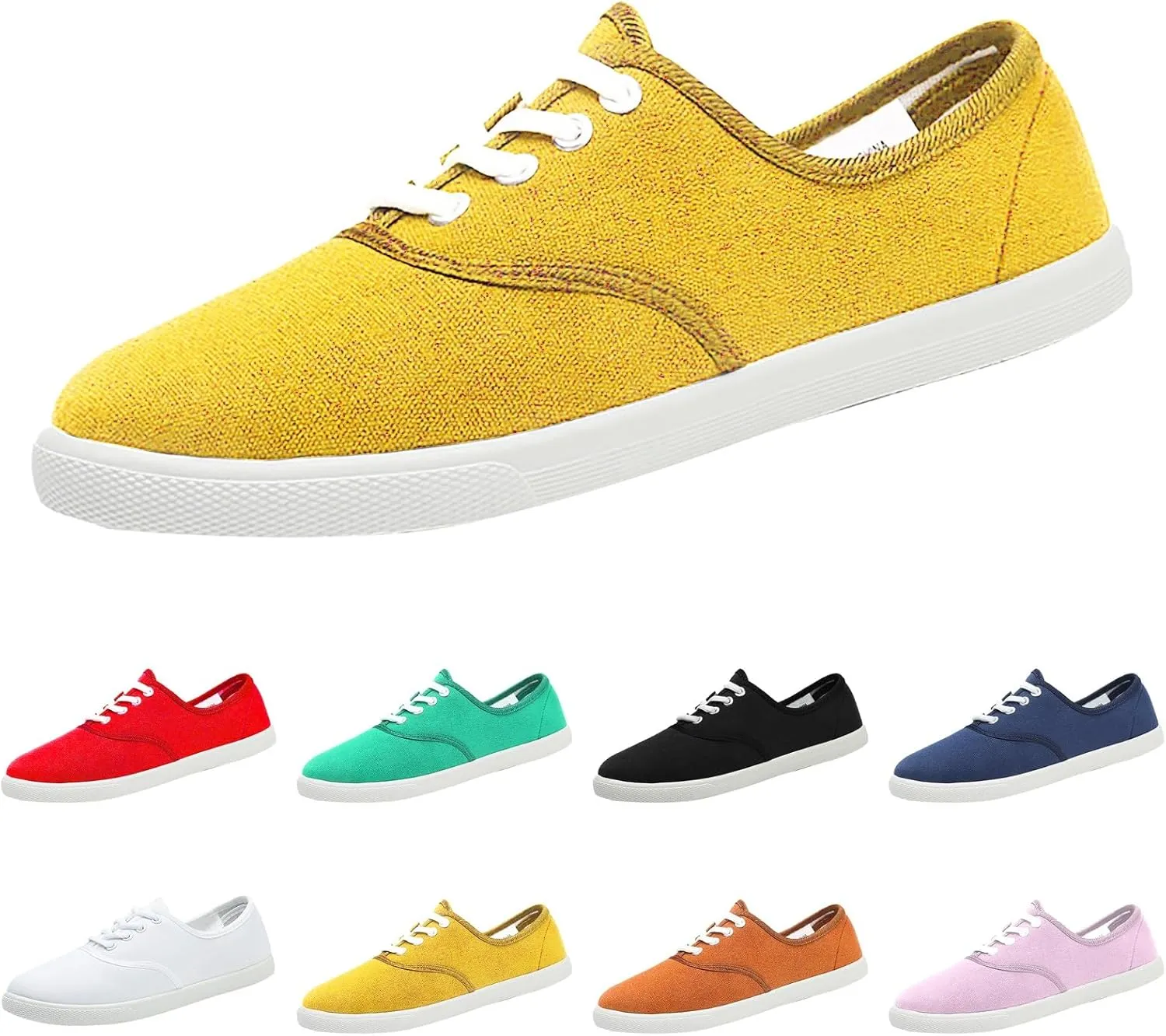 Womens Canvas Sneakers Lw Top Lace-up Canvas Shoes Lightweight Casual Gym Sole Tennis Shoes Comfortable Non Slip Walking Sneakers