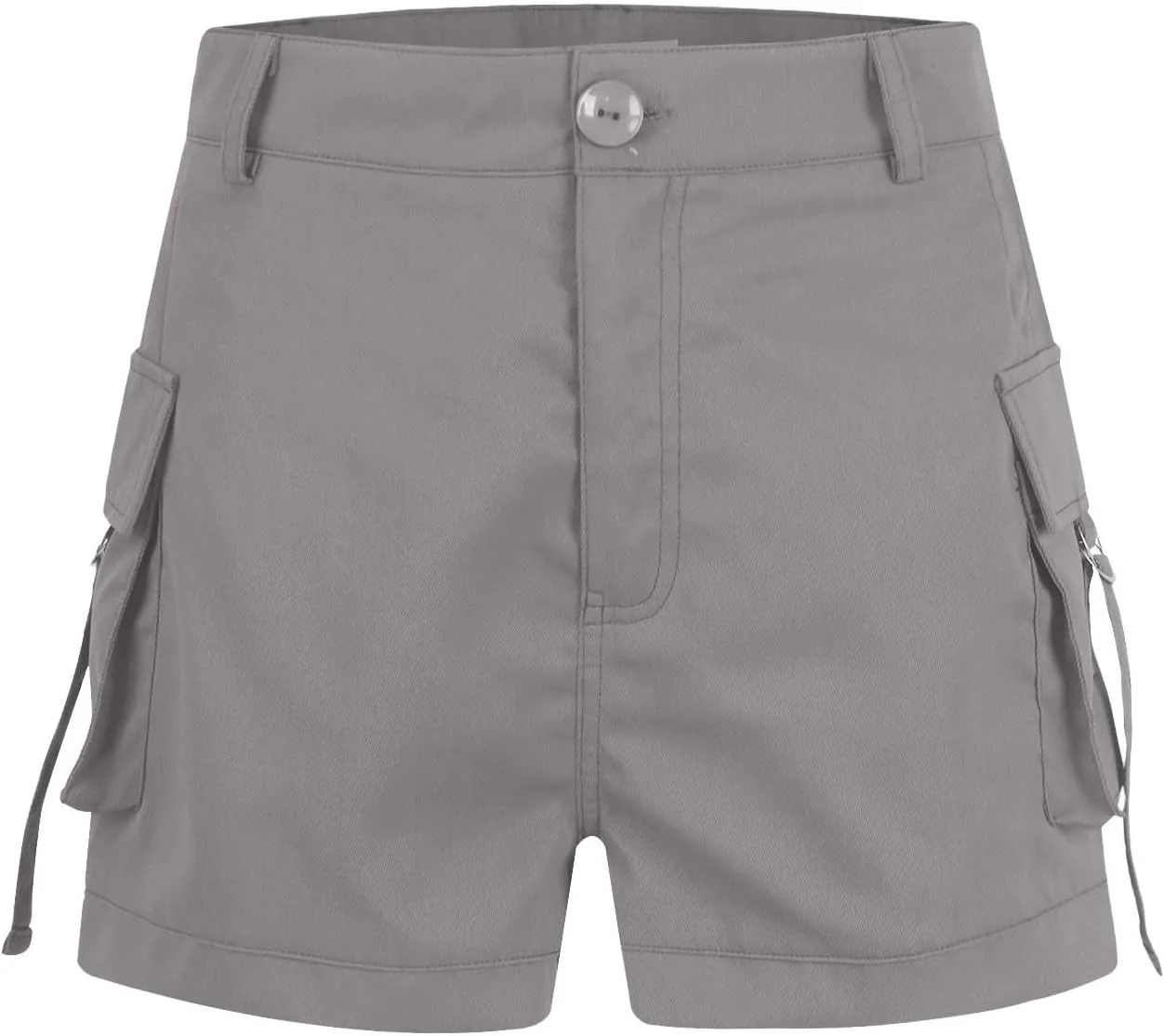Womens Cargo Shorts Button High Waisted Pull On Shorts Summer Casual Utility Cut Off Shorts Jean Shorts with Pockets