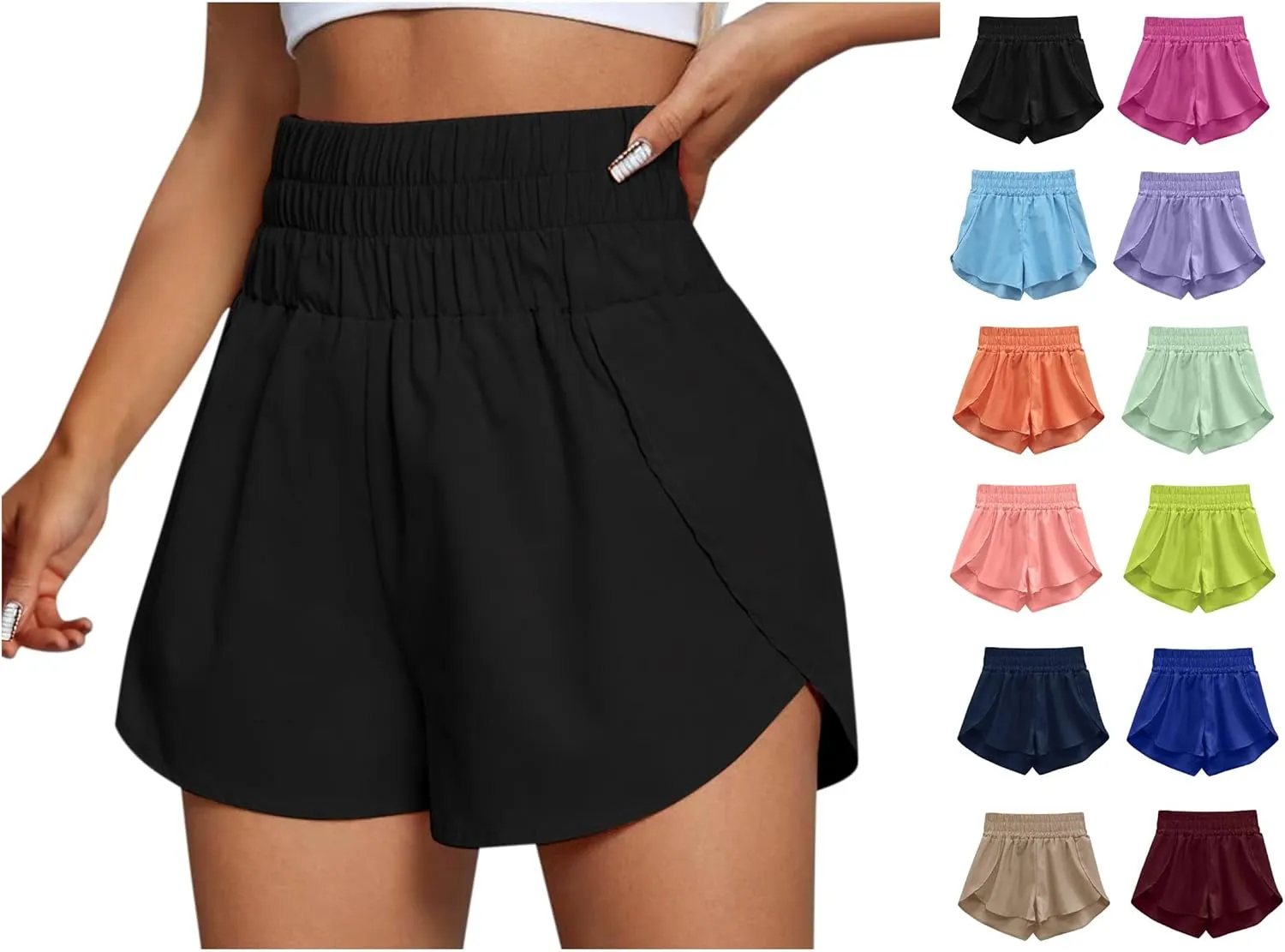 Womens Casual Gym Yoga Shorts Workout Running Athletic Shorts High Waisted Lounge Shorts Plus Size Summer Cute Shorts