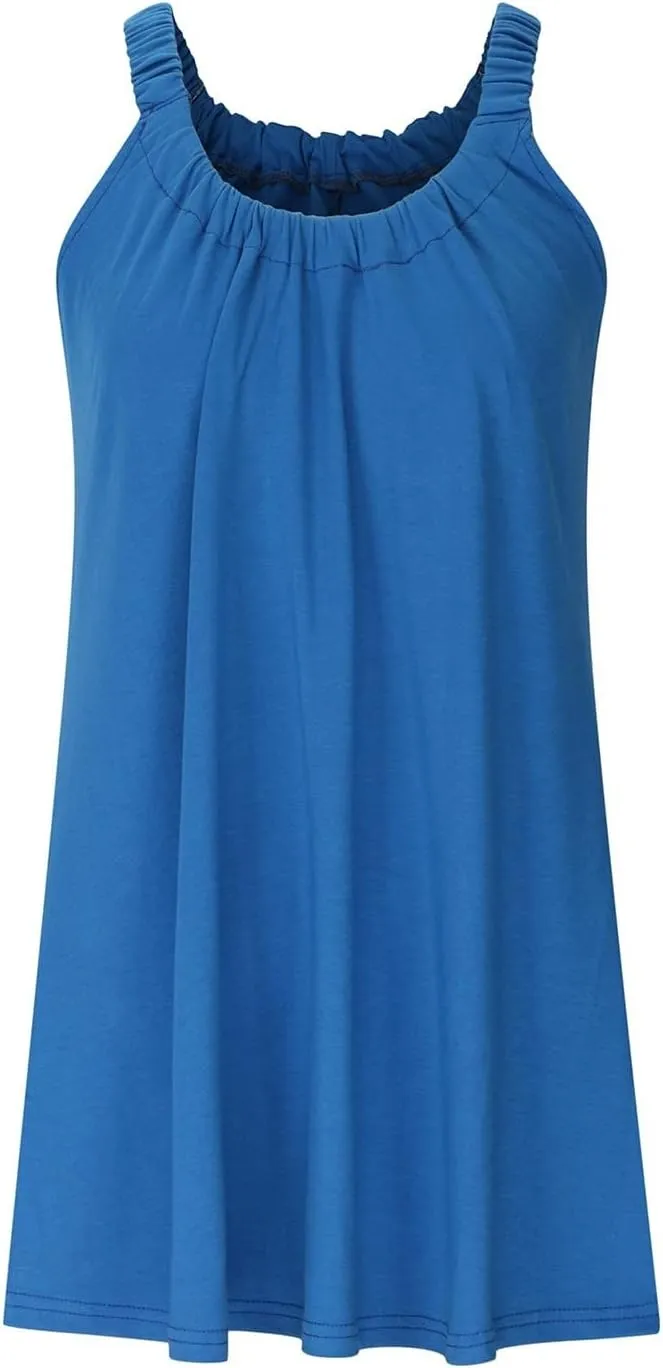 Womens Causal Summer Dress Beach Dress Sleeveless Waist Tie Front Bikini A- Line Mini Short Sun Dresses Beachwear
