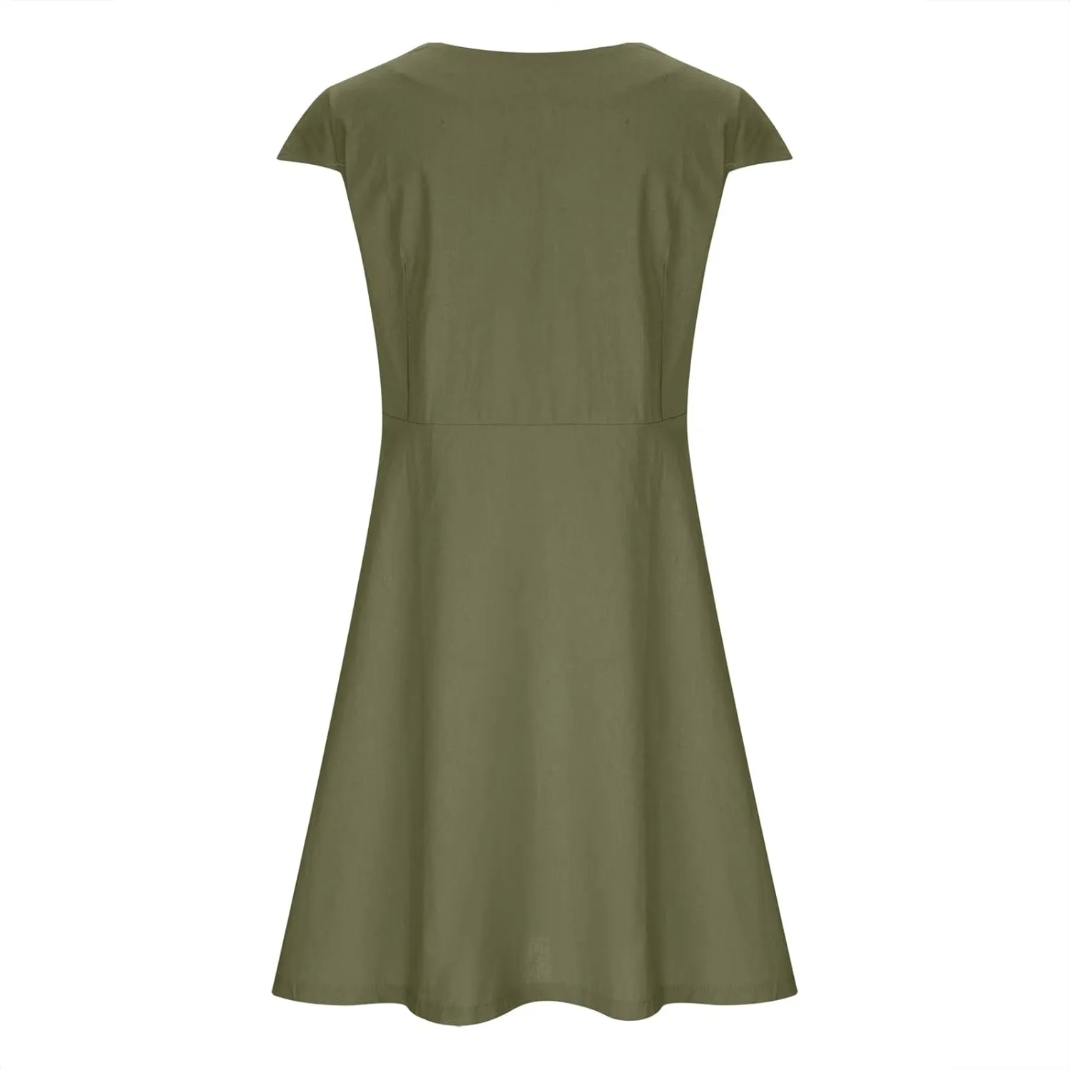 Womens Cotton and Linen Sundresses Casual Summer Beach Dress Vacation 2024 Crew Neck Short Sleeve T Shirt Dress