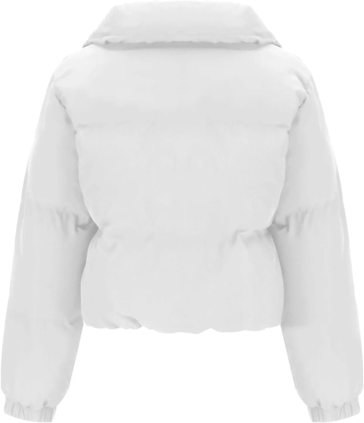 Women's Cropped Puffer Jacket 2024 Winter Long Sleeve Zip Parkas Pockets Baggy Short Down Coats Warm Quilted Jacket