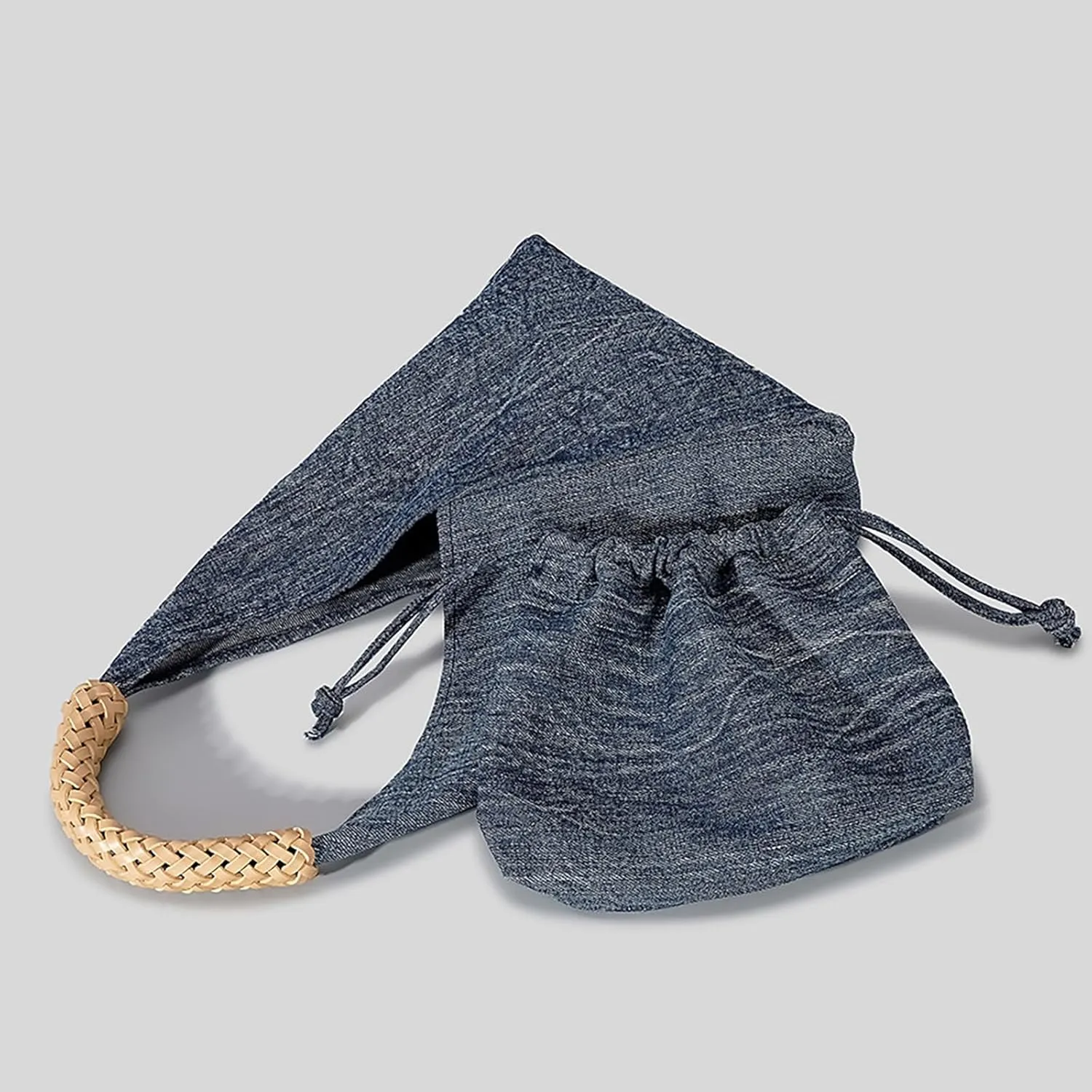 Women's Denim Handmade Braided Handbag Retro Casual Top Handle Large Capacity Shoulder Hobo Bag With wallet