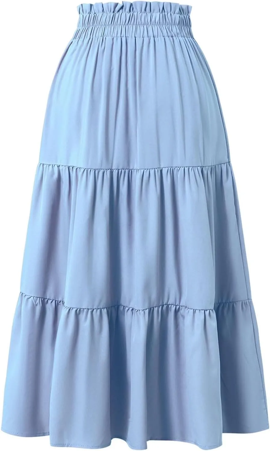Womens Floral Maxi Skirt Summer Comfy Tiered Elastic High Waisted Long Skirts Vacation A Line Flowy Swing Skirt
