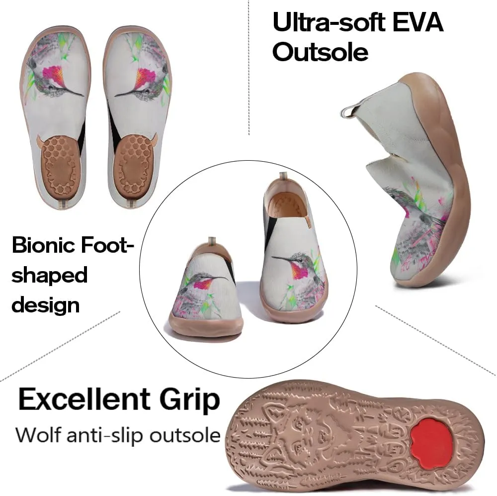 Women's Floral Patterns Elastic Collar Loafers Wide Width Breathable Comfort Sneakers Foldable Lightweight Knitted Summer Shoes