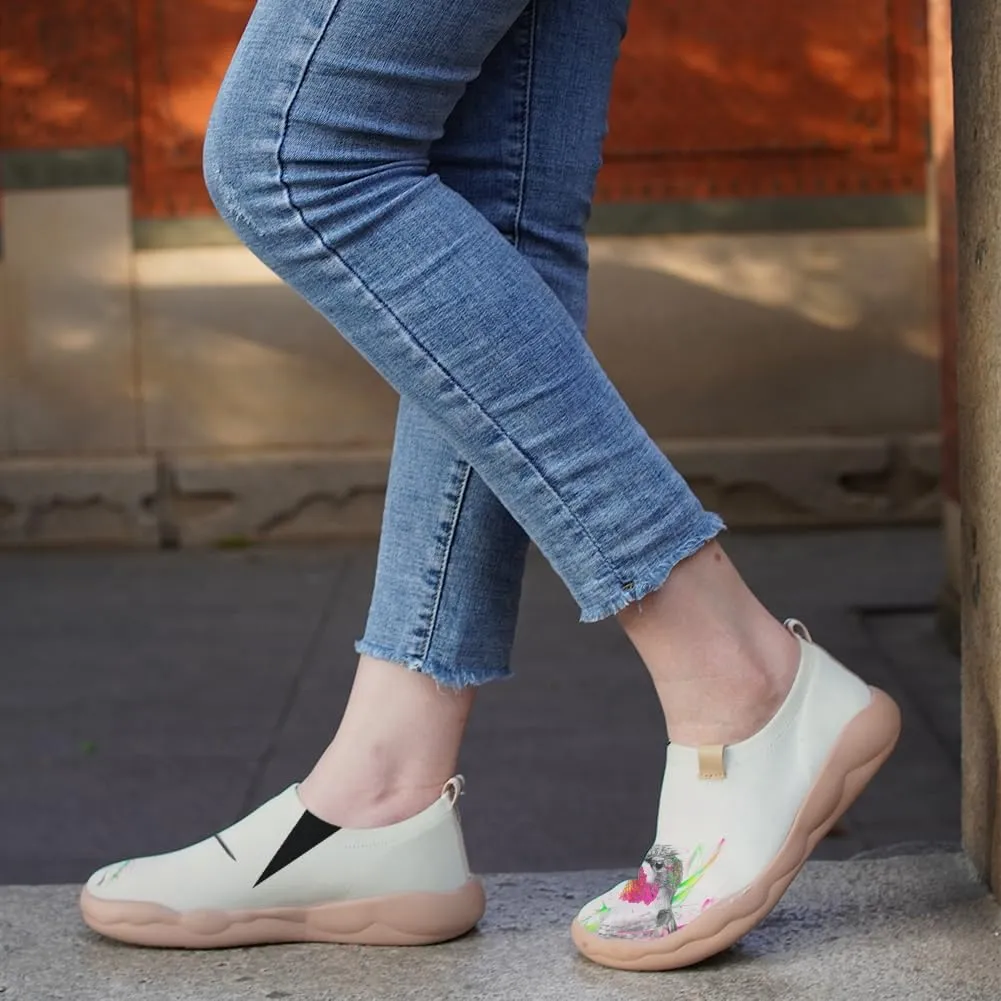 Women's Floral Patterns Elastic Collar Loafers Wide Width Breathable Comfort Sneakers Foldable Lightweight Knitted Summer Shoes