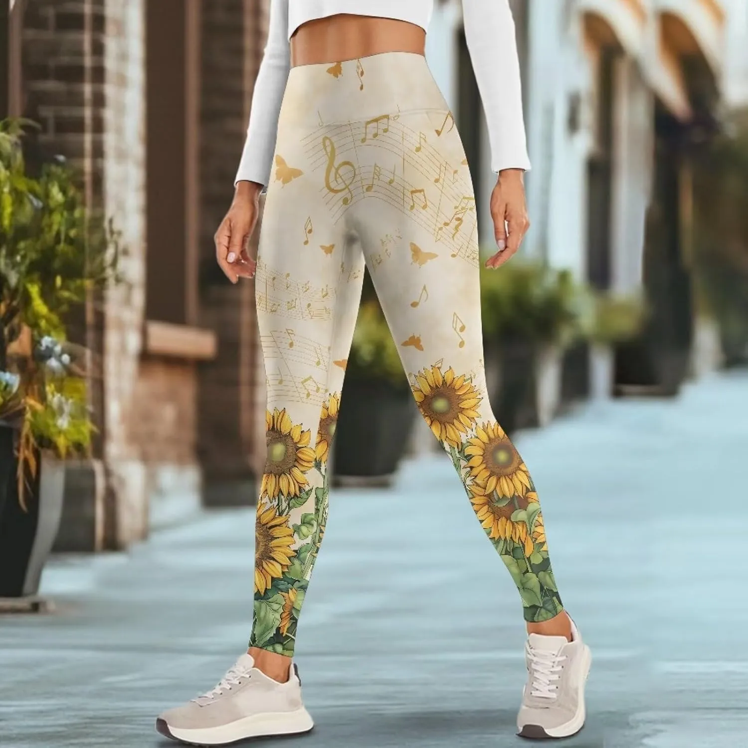 Womens Leggings Yoga Pants with Pockets High Waisted Yoga Leggings Tummy Control Breathable Workout Yoga Trousers