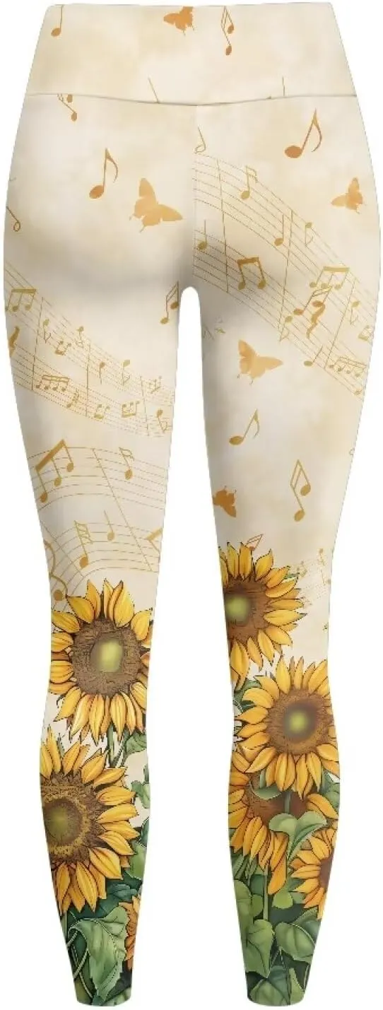 Womens Leggings Yoga Pants with Pockets High Waisted Yoga Leggings Tummy Control Breathable Workout Yoga Trousers
