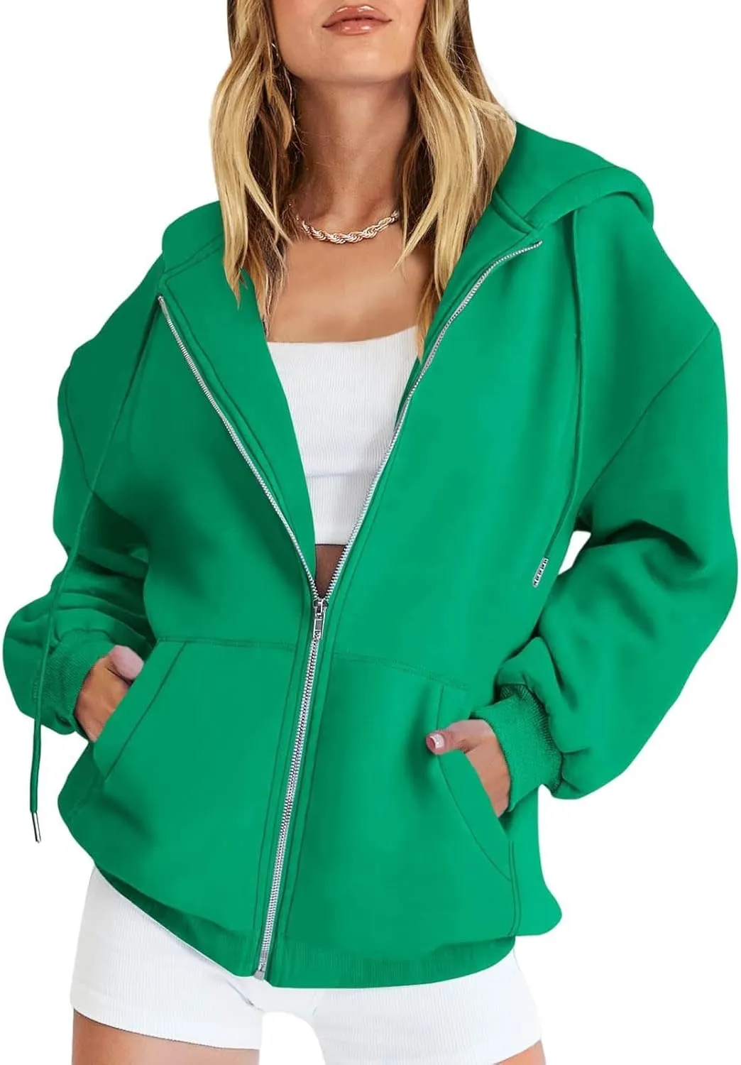 Women's Oversized Hoodies Zip up LOS ANGELES Printed Preppy Pullover Y2K Fleece Jackets 2024 Fall Outwear