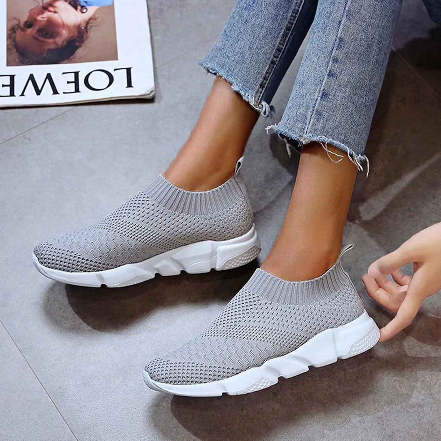 Womens Platform Sneakers Black and White Zapatos Ortopedicos De Mujer para Espuelon Gym Shoes Fashion Platform Sneakers for Women 2023 Women's Slip On Shoes Wide Toe