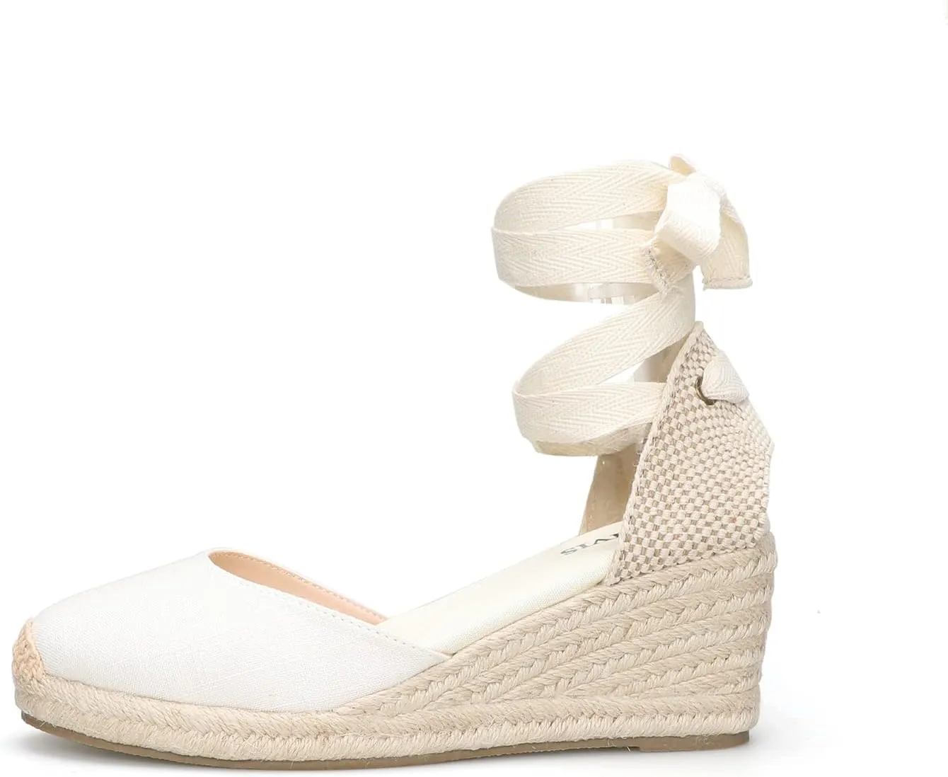 Women??s Platform Wedges Espadrilles, 3" Wedge, Soft Ankle-Tie Strap, Closed Toe, Classic Summer Sandals