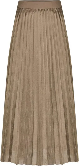 Women's Pleated Midi Skirts Elegant Flowy Skirts Elastic Waist Long Work Skirts A Line Wedding Guest Skirts