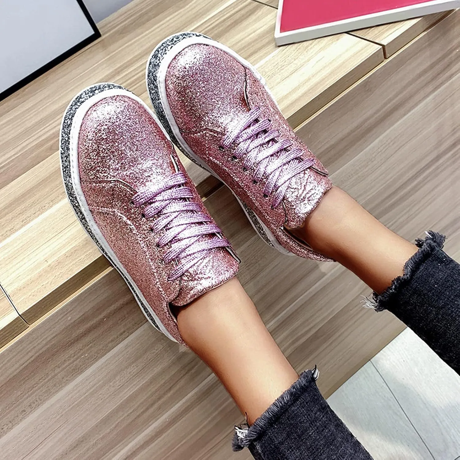 Womens Shoes Size 6.5 Sneakers Orthopedic Shoes for Women Dressy Wedge Walking Shoes for Women with Arch Support Wide Width Womens Sneakers Size 8 Trendy Womens Walking Sneakers Wide Width