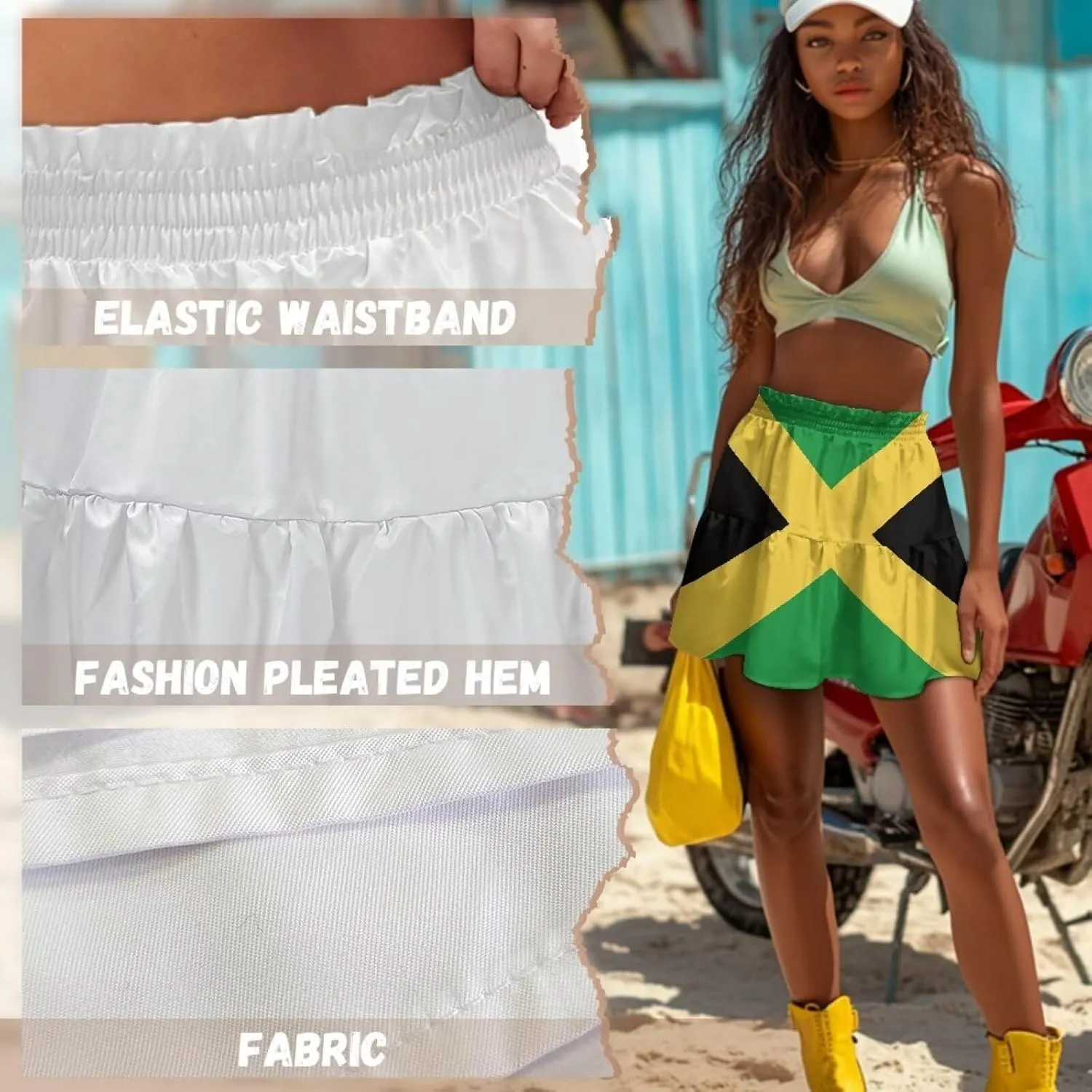 Womens Skirts Short Flowy High Waist Tiered Mini Skirt for Running Casual