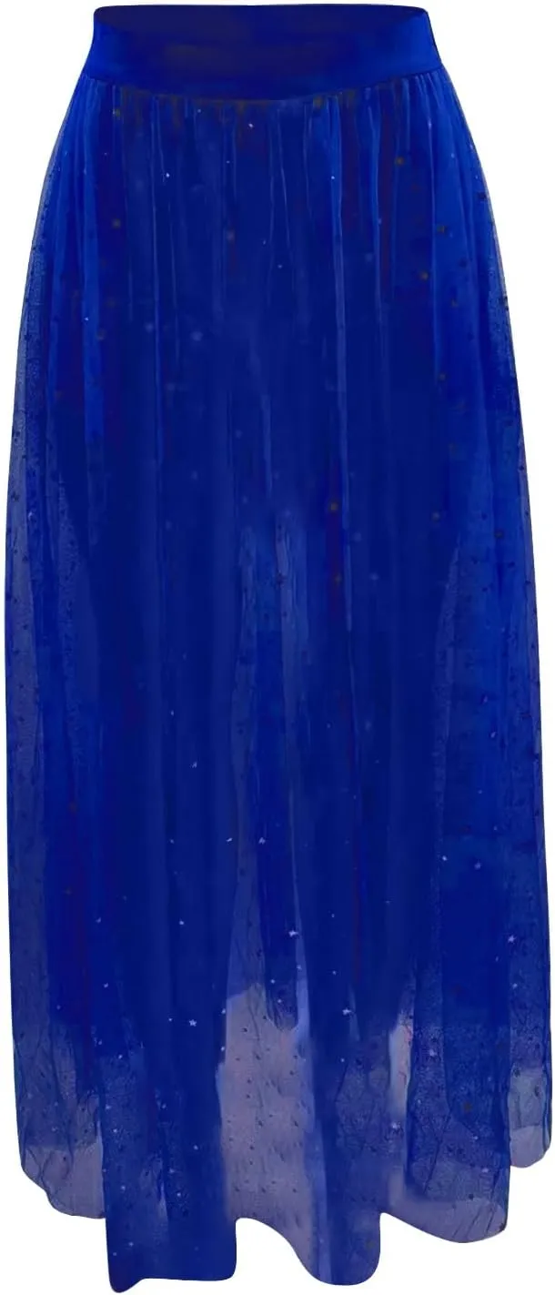 Womens Skirts Women Midi Skirt Summer Pleated Flowy Elastic High Waisted Skirts with Pockets Pencil Skirt for