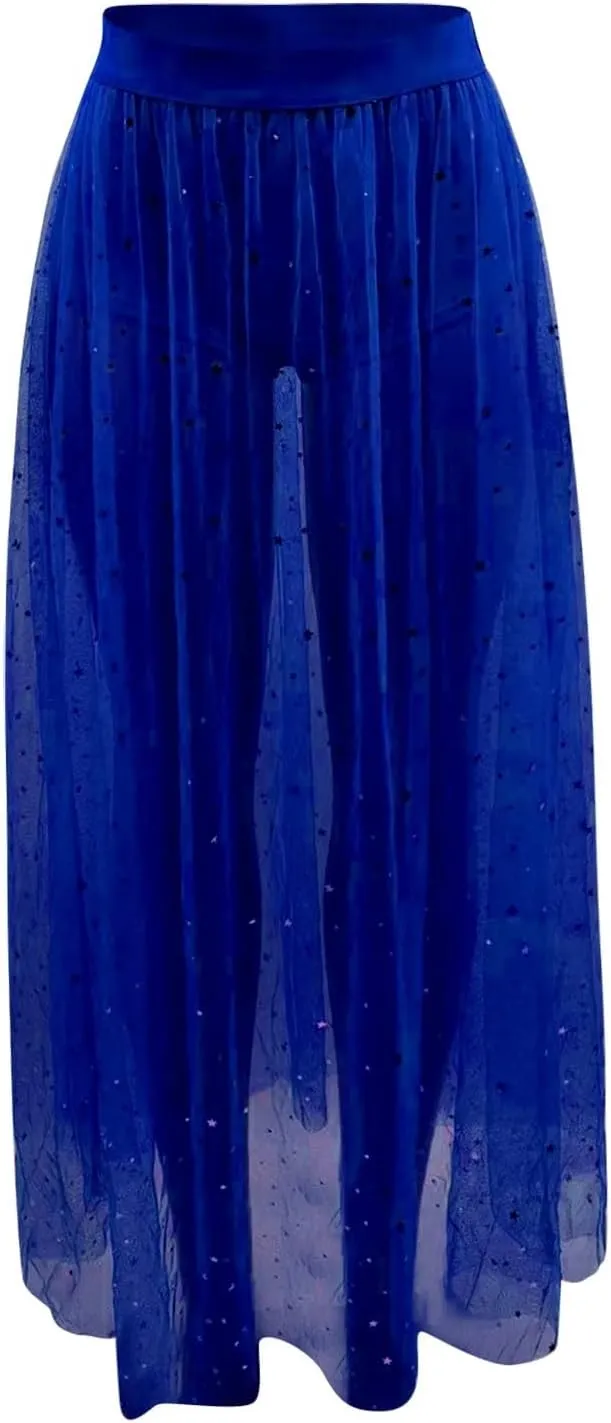 Womens Skirts Women Midi Skirt Summer Pleated Flowy Elastic High Waisted Skirts with Pockets Pencil Skirt for
