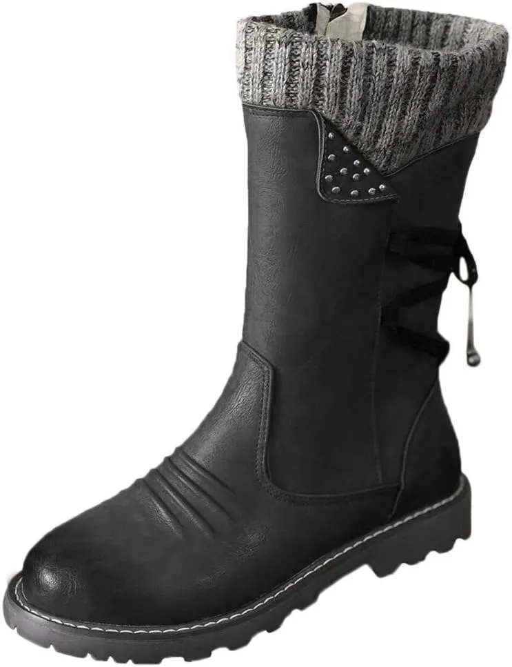 Women's Snow Boots Size 9 Wide Boots Snow for Women 2023 Boots Winter Women Cute Women's Winter Ankle Booties Womens Rubber Boots Waterproof Tall Wide Calf