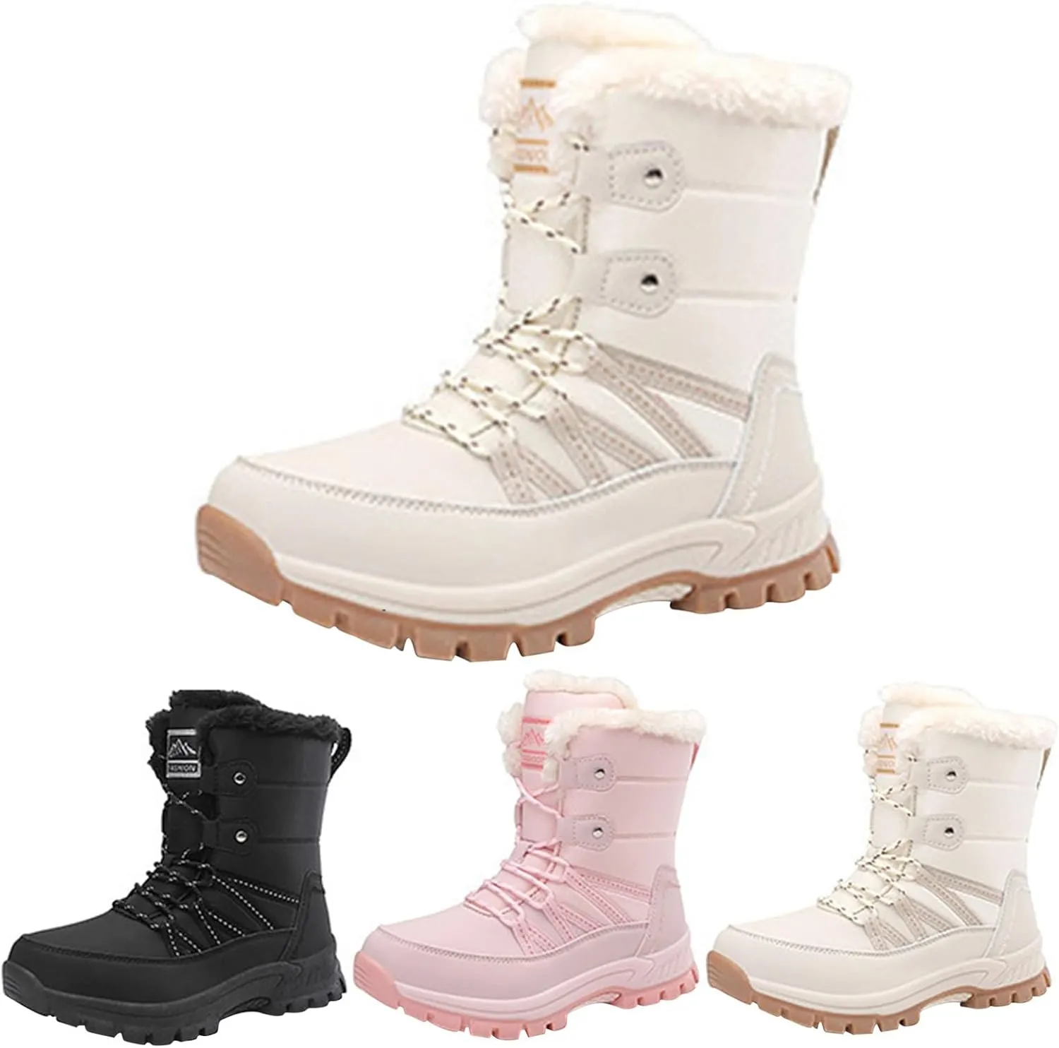 Women's Snowboard Boots Tall Winter Boots for Women Waterproof Snow Boots Red Fur Boots Womens Slip on Winter Boots Size 11 Sales Clearance