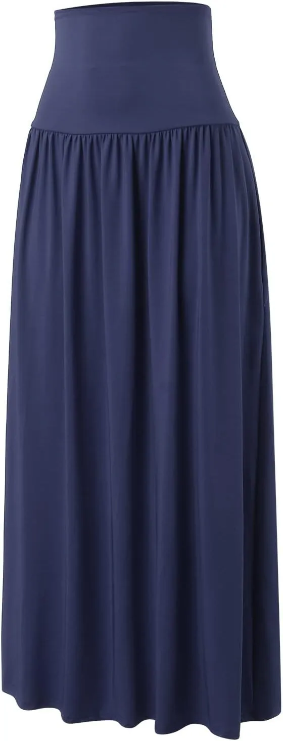Womens Summer Skirts Womens Cotton Linen Skirts Spring Summer A Line Pleated Maxi Midi Skirt With Pockets Black Skirt