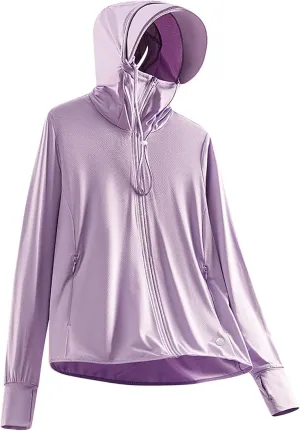 Women's Sun Protective Jacket Full Zip UPF 50  UV Protection Clothing Lightweight Summer Long Sleeve Hoodie Sun Shirts