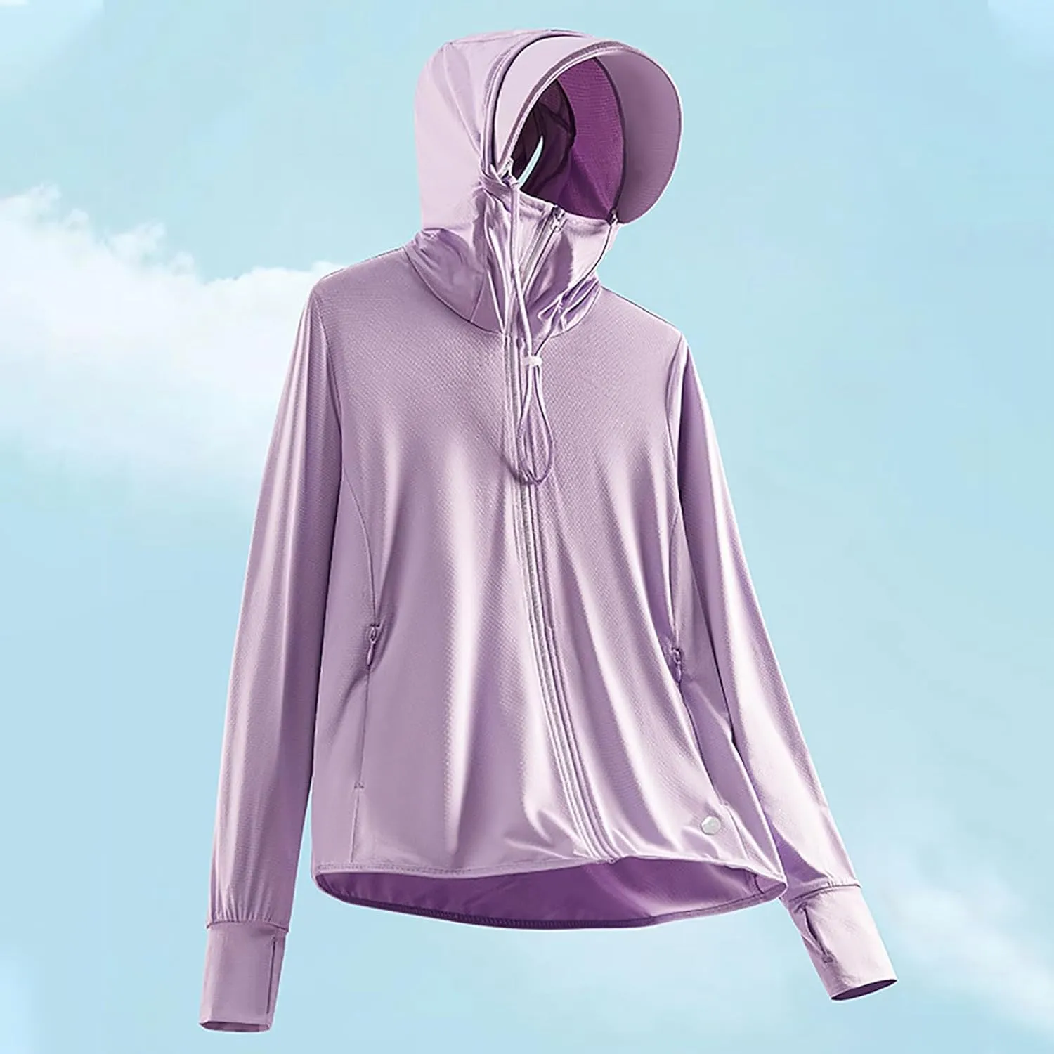 Women's Sun Protective Jacket Full Zip UPF 50  UV Protection Clothing Lightweight Summer Long Sleeve Hoodie Sun Shirts