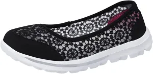 Womens Walking Sneakers Women Lace Up Shoes Flats Casual Shoes Lightweight Work Shoes Breathable Slip Work Trainers