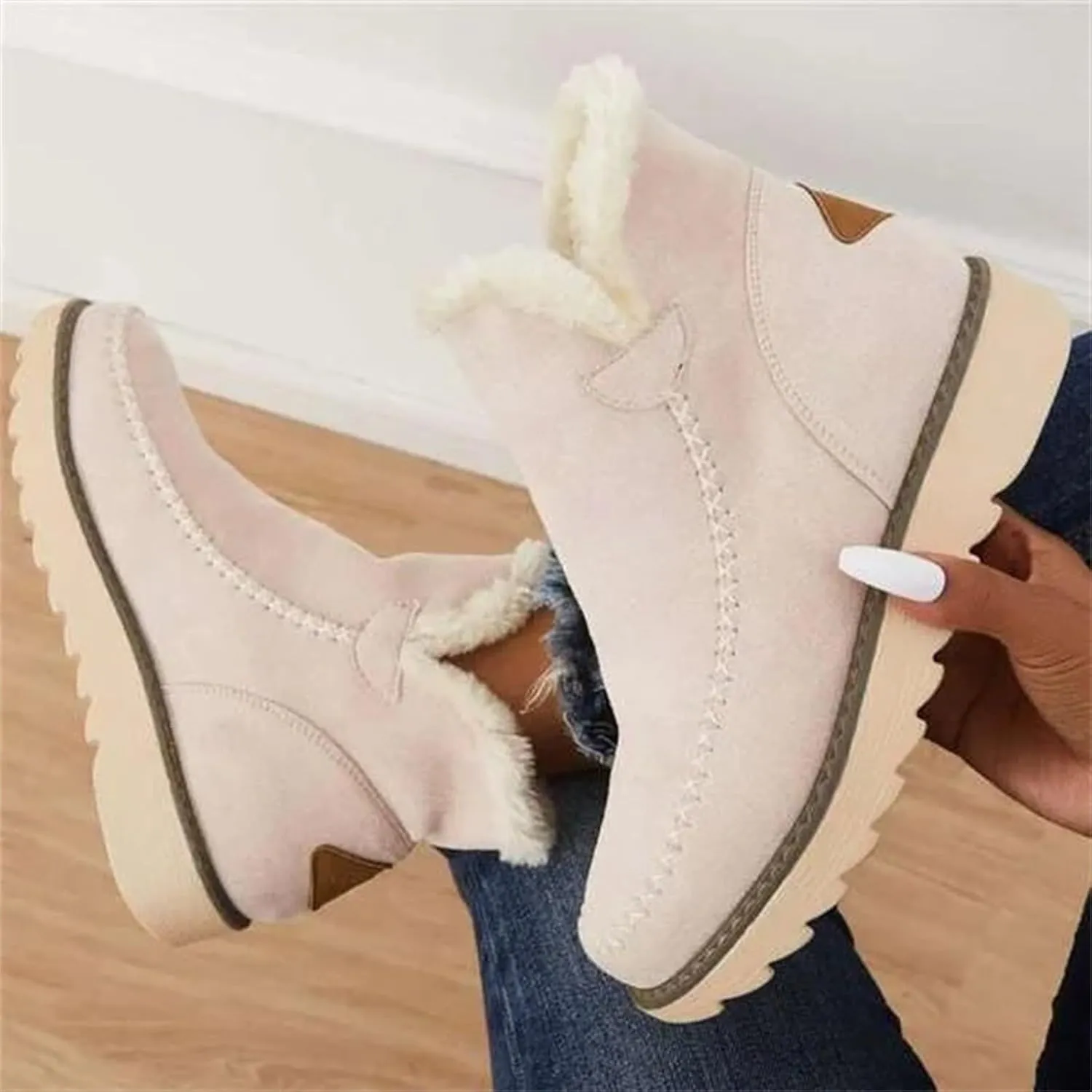 Womens Winter Boots Waterproof Wide Leg Women's Waterproof Boots Tall Winter Boots for Women 2023 No Heel Pink Winter Boots for Women Heels Warm Snow Boots for Women