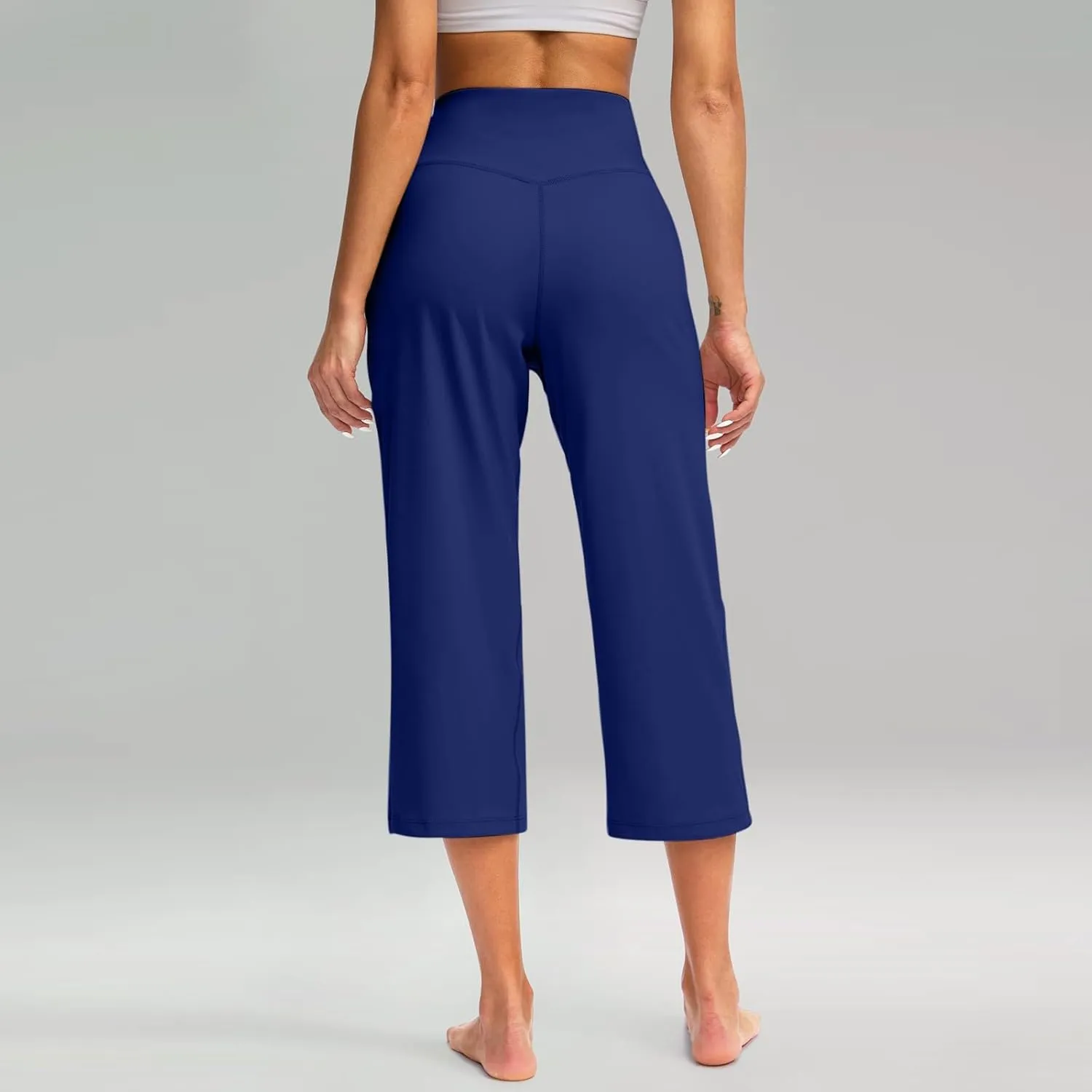 Women's Yoga Capris Pants High Waist Leggings Athletic Exercise Workout Crop Capris Quick Dry Yoga Leggings