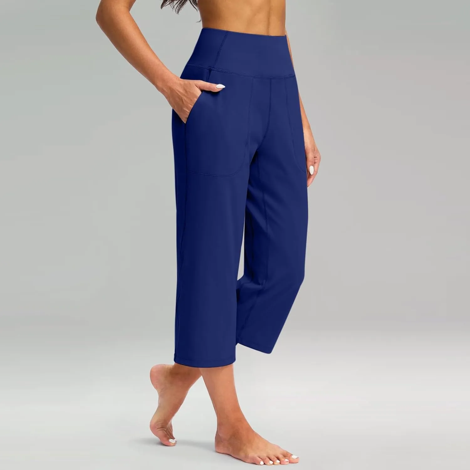 Women's Yoga Capris Pants High Waist Leggings Athletic Exercise Workout Crop Capris Quick Dry Yoga Leggings
