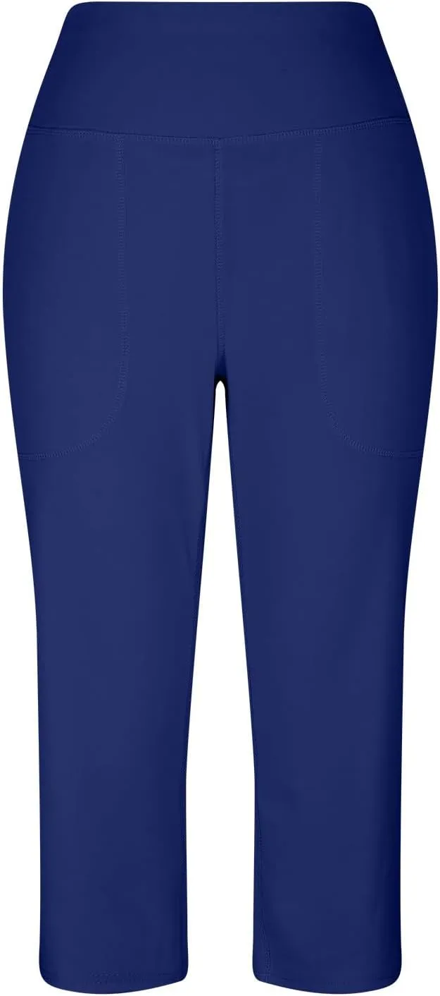 Women's Yoga Capris Pants High Waist Leggings Athletic Exercise Workout Crop Capris Quick Dry Yoga Leggings
