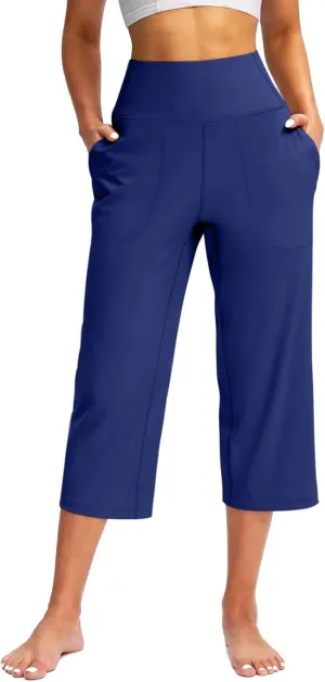Women's Yoga Capris Pants High Waist Leggings Athletic Exercise Workout Crop Capris Quick Dry Yoga Leggings