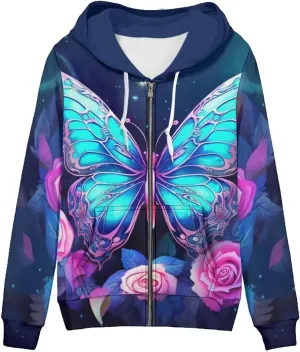 Womens Zip Up Hoodie Oversized Sweatshirt for Women Y2K Hoodies Fall Jackets
