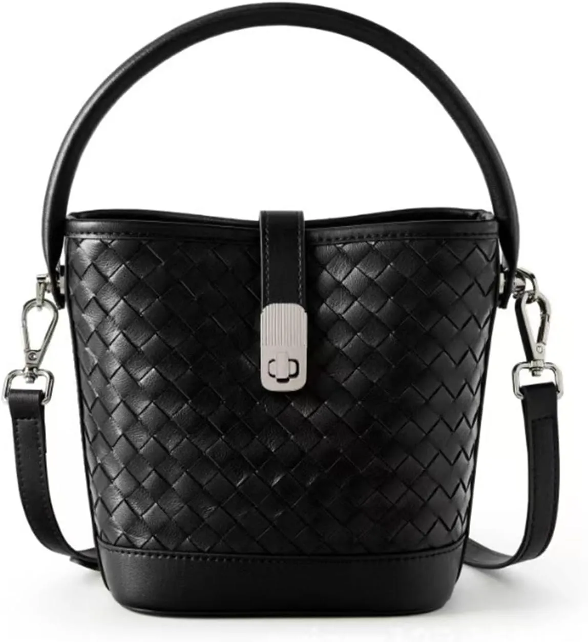 Woven bucket bag for Women,top layer sheepskin tote,Trendy shoulder bag,handbag, vegan leather crossbody bag.
