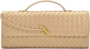 Woven Clutch Purse for women PU Leather Shoulder Bag Casual Fashion Party Evening Handbag Crossbody