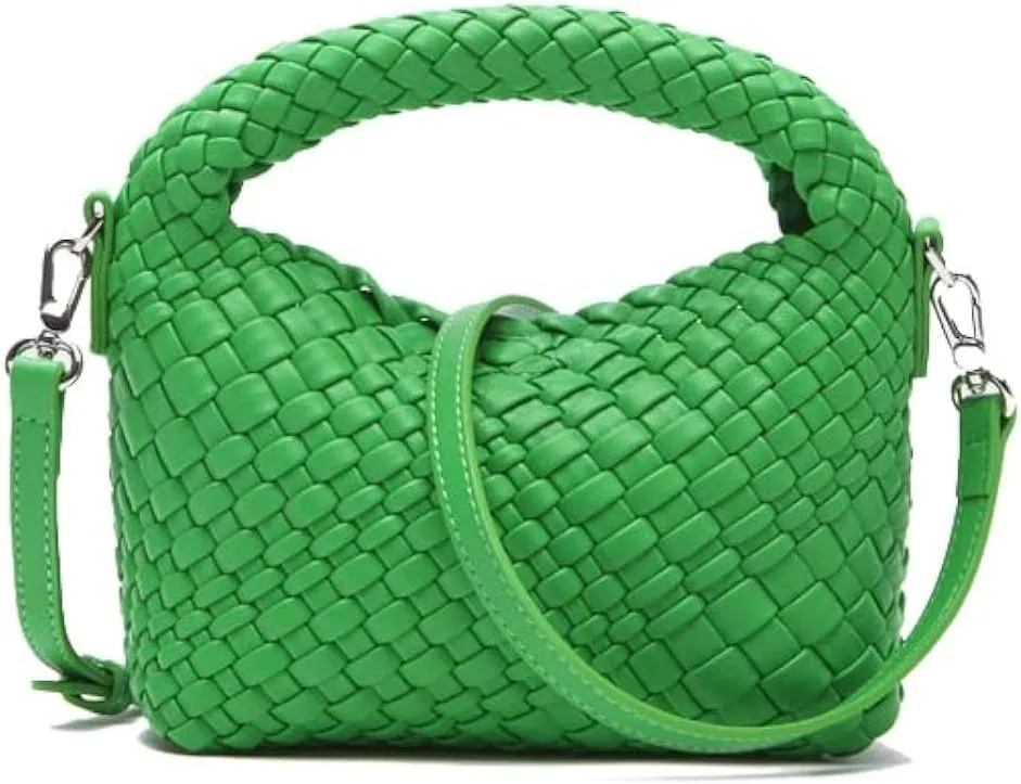 Woven Tote Bag for Women Soft Leather Tote Handbags Fashion Woven Shoulder Bag for Women DailyShopping