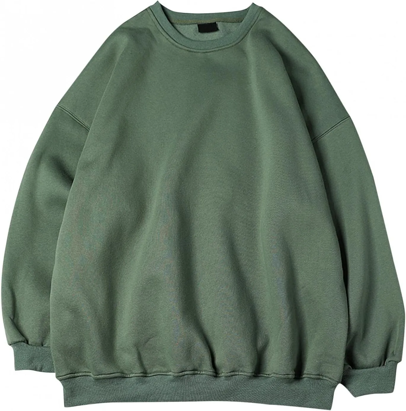 WUAI-Men Crewneck Sweatshirt Plus Size Soft Cozy Hipster Workout Loose Oversized Pullover Sweaters Thermal Jumper Tops