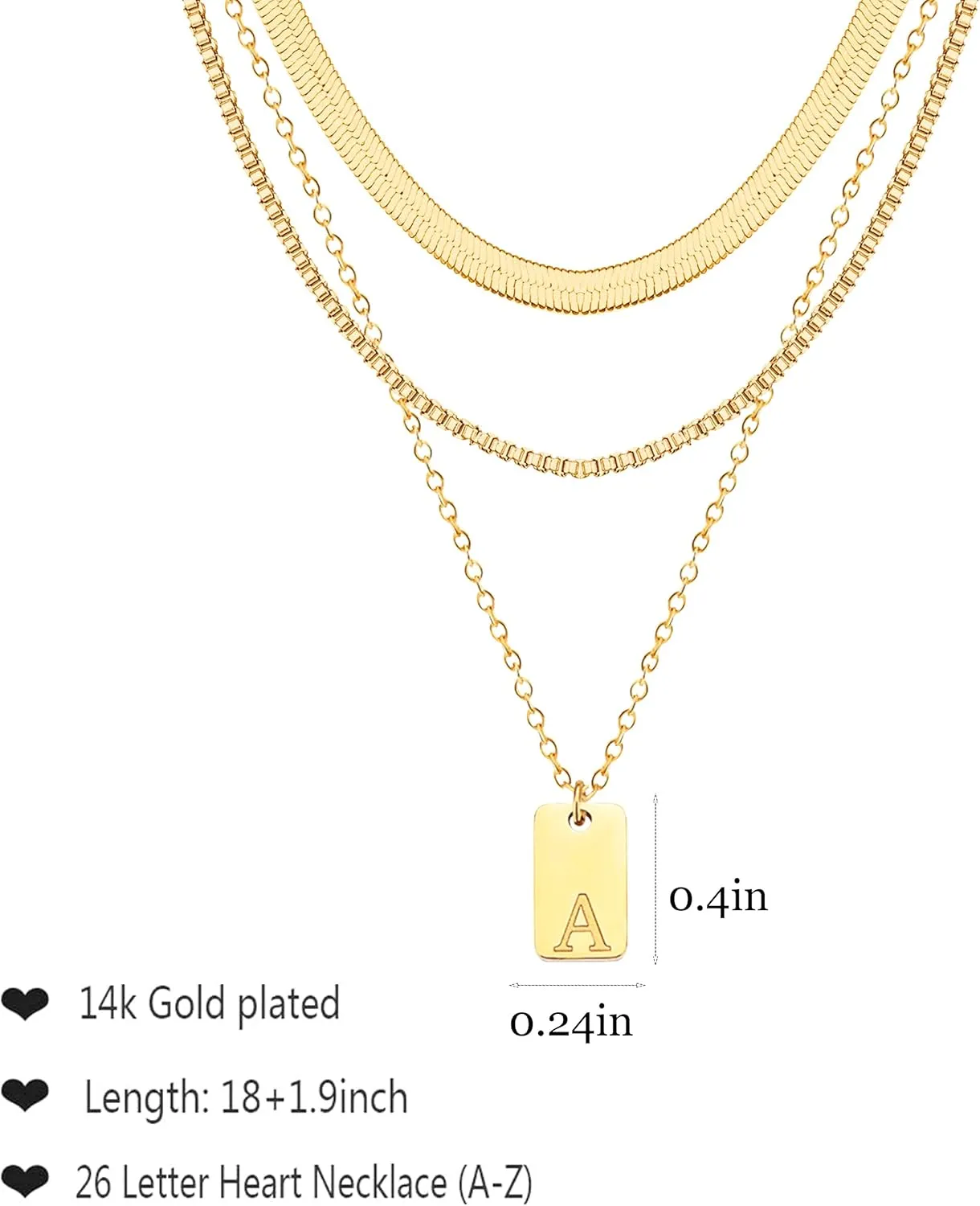 YANCHUN Layered Initial Necklaces for Women Charm Choker Necklace Women's Jewelry Letter A-Z Dainty Gold Necklace Initial Necklaces Summer Serfer Beach Vacation Essentials