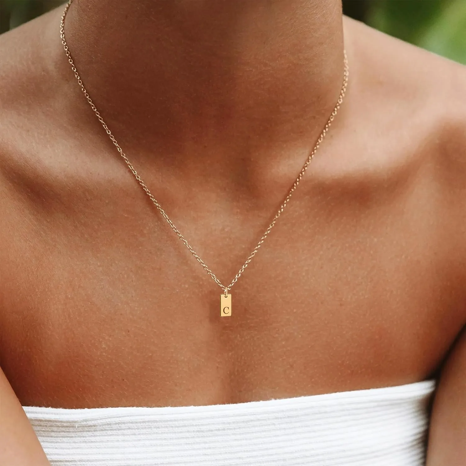 YANCHUN Layered Initial Necklaces for Women Charm Choker Necklace Women's Jewelry Letter A-Z Dainty Gold Necklace Initial Necklaces Summer Serfer Beach Vacation Essentials